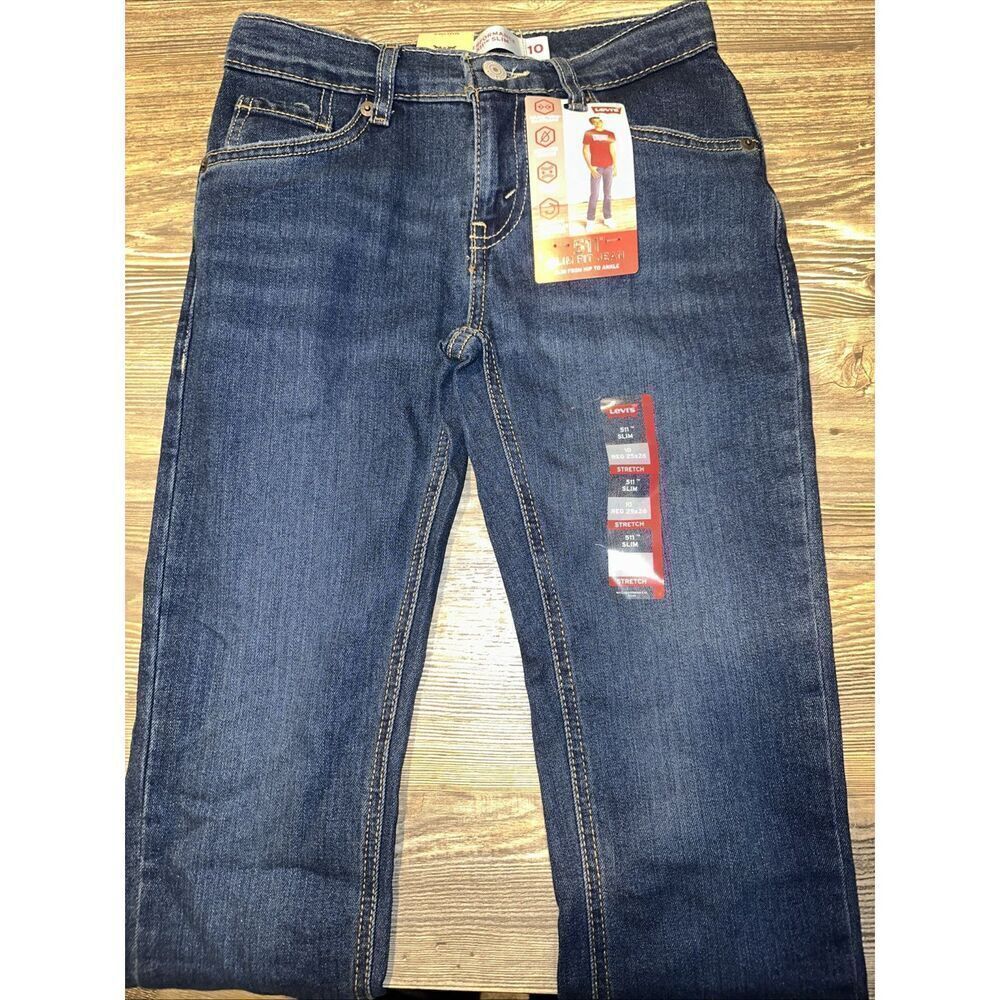 Levis 511 Slim Fit Stretch Jeans Boys 10 Reg ADJUSTABLE 25x26. NWT. E